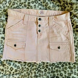 Joie Pink Denim Cutoff Mini Skirt 4